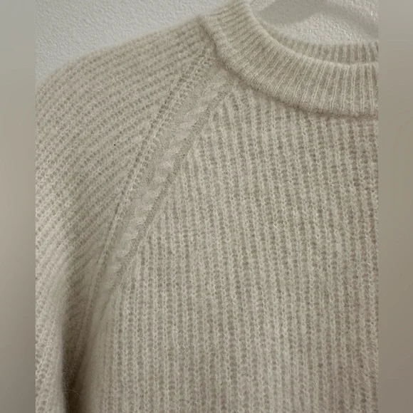 Cream Sezane sweater -pretty details aroundd collar, sleeves and bottom. - Picture 4 of 14